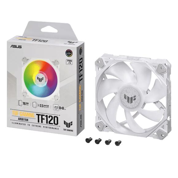 Asus TUF Gaming TF120 ARGB Fan White Edition - Single Pack 90DA0033-B09000 - ESP-Tech