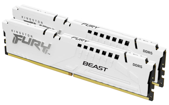 Kingston Fury™ Beast DDR5 - 32 Go (2 x 16 Go) - 6000 MT/s C40 - Intel XMP 3.0 - Blanc KF560C40BWK2-32 - ESP-Tech