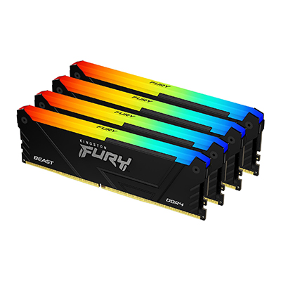 Kingston Fury Beast RGB DDR4 Kit 64 Go (4 x 16 Go 1Gx8) R2 - 3200 MHz - C16 KF432C16BB12AK4/64 - ESP-Tech