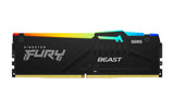 Kingston Fury™ Beast RGB DDR5 - 8 Go (1 x 8 Go) - 5200 MT/s C40 - Intel XMP 3.0 - Noir KF552C40BBA-8 - ESP-Tech