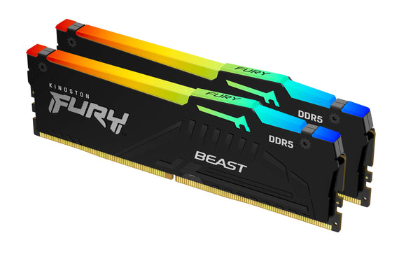 Kingston Fury™ Beast RGB DDR5 - 64 Go (2 x 32 Go) - 5200 MT/s C36 - AMD EXPO - Noir KF552C36BBEAK2-64 - ESP-Tech