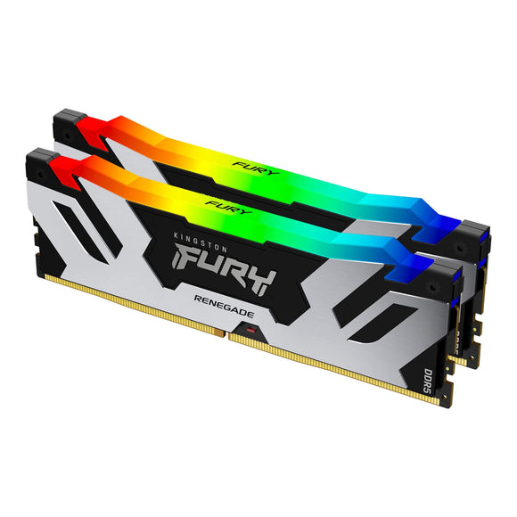 Kingston Fury™ Renegade RGB DDR5 - 32 Go (2 x 16 Go) - 7200 MT/s C38 - Intel XMP 3.0 - Noir/Argent KF572C38RSAK2-32 - ESP-Tech